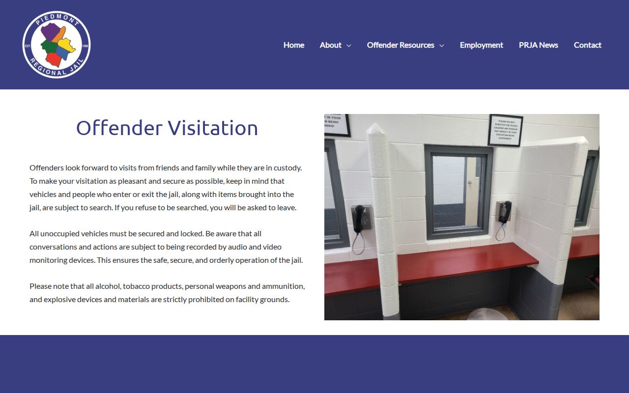 Piedmont current custody operations for Lunenburg County arrest records