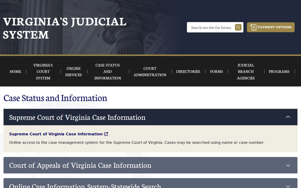 Virginia gateway for Lunenburg County criminal court case searches