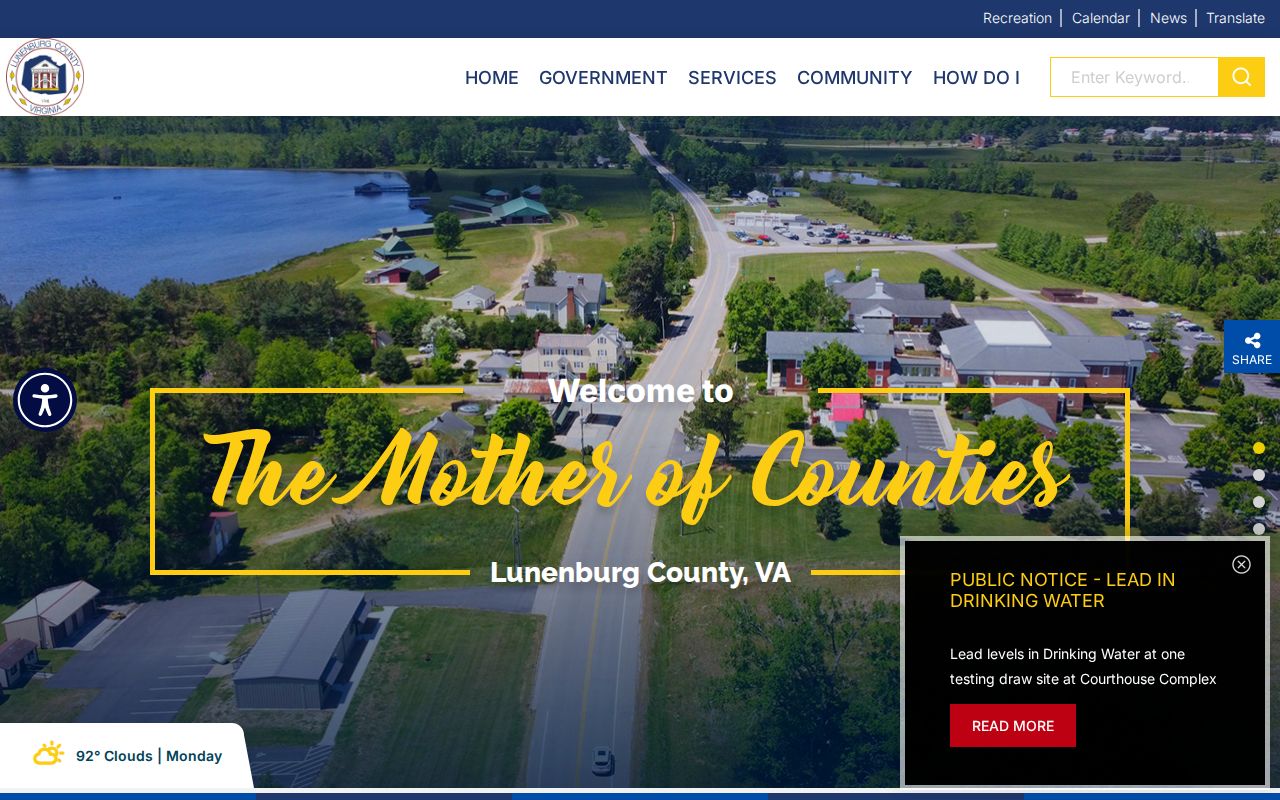 Lunenburg County government gateway for criminal record offices